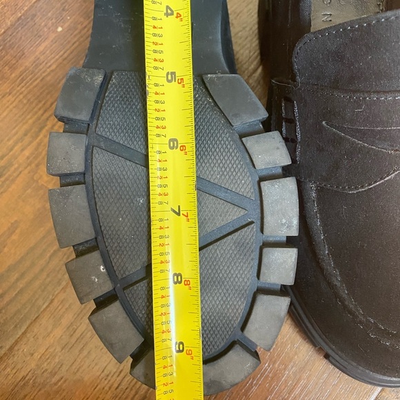 ASOS Sloane Y2K Chunky Lug Sole Preppy Collegiate Penny Mid Heeled Loafer SZ 7W - Picture 16 of 16